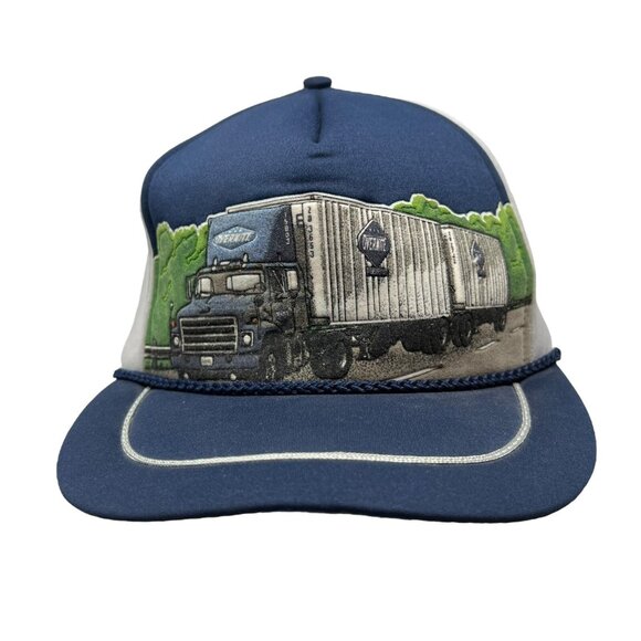 Overnite Transportation Trucking Vintage Snapback Trucker Hat Cap Large Graphic - Picture 1 of 10
